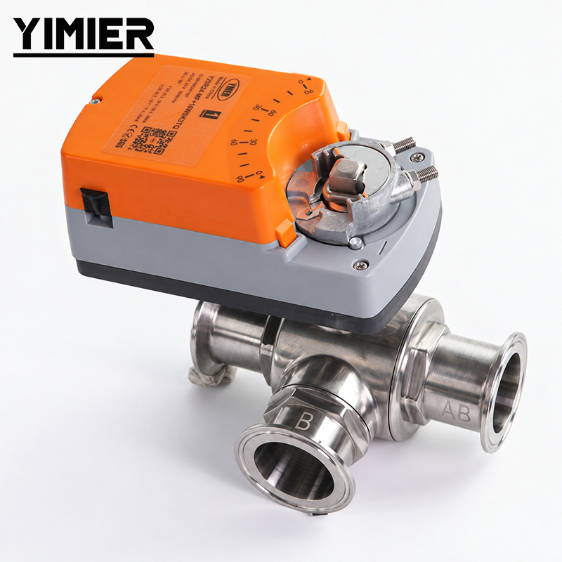 Electric Stainless Steel Tri-Clamp 3-Way Ball Valve Electric Stainless Steel Tri-Clamp 3-Way Ball Valve