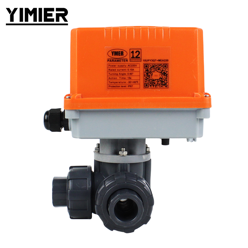 Electric UPVC 3‑Way Ball Valve Electric UPVC 3‑Way Ball Valve