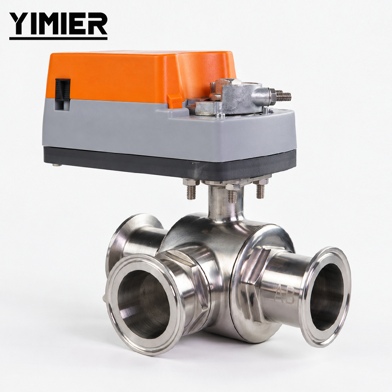 Electric Stainless Steel Tri-Clamp 3-Way Ball Valve Electric Stainless Steel Tri-Clamp 3-Way Ball Valve