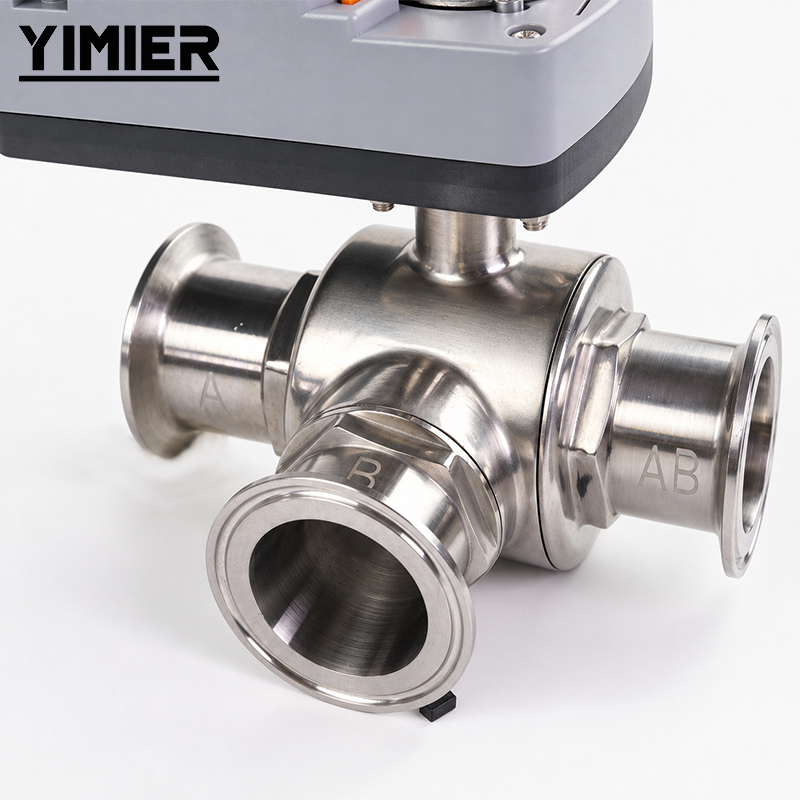 Electric Stainless Steel Tri-Clamp 3-Way Ball Valve Electric Stainless Steel Tri-Clamp 3-Way Ball Valve