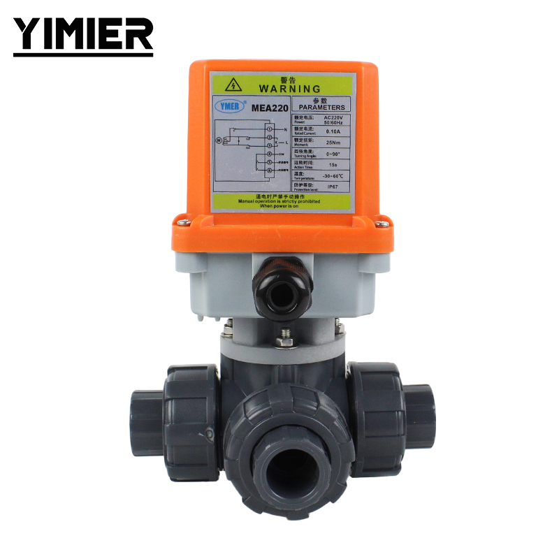Electric UPVC 3‑Way Ball Valve Electric UPVC 3‑Way Ball Valve