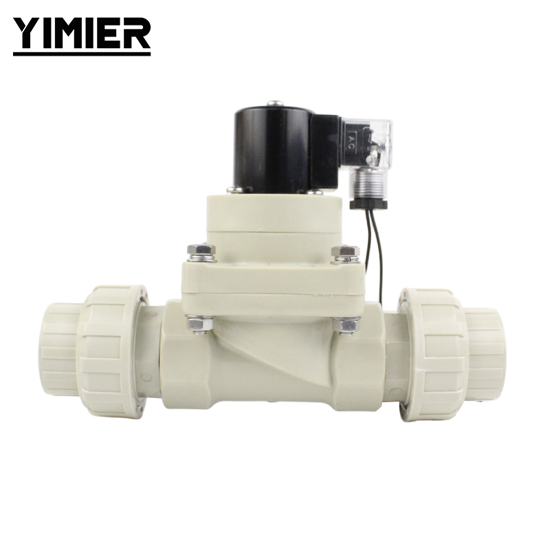 PPH Solenoid Double Union Valve for Water PPH Solenoid Double Union Valve for Water