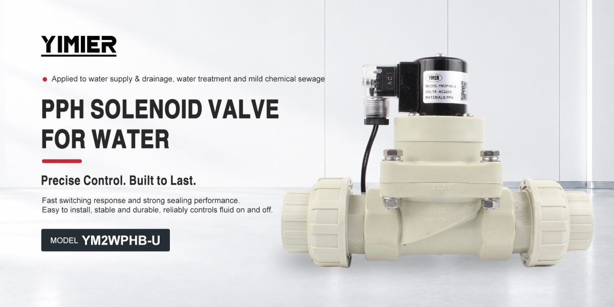 PPH Solenoid Double Union Valve for Water