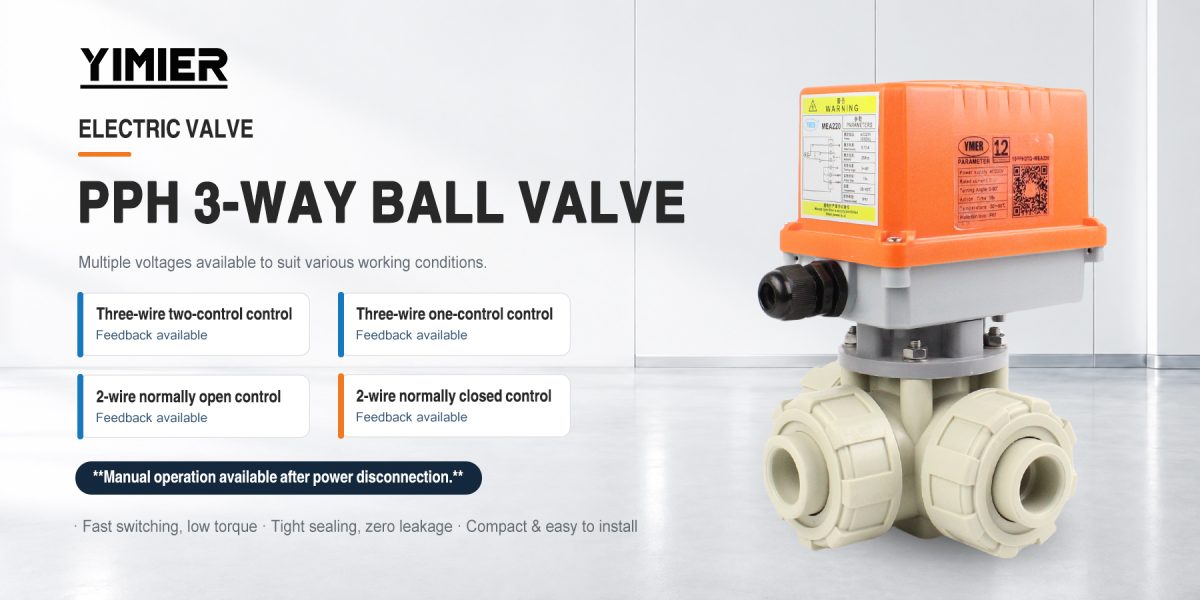 Electric PPH 3‑Way Ball Valve
