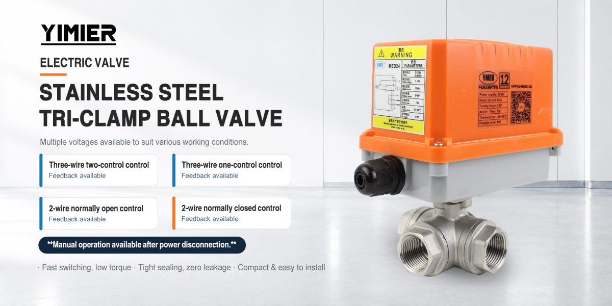 Electric stainless steel 3-way Ball Valve